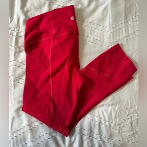 Lululemon Pace Rival High-Rise Crop 22”, Size 6, Dark Red